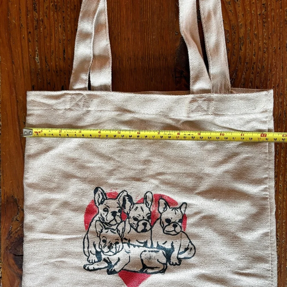 French Bulldog Tote in Tan